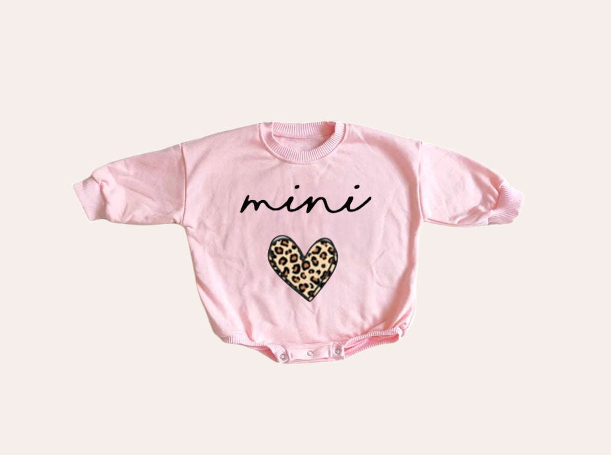 Leopard Heart Mama & Mini matching Baby Sweatshirt Romper bodysuit & Crewneck Hippo Boutique
