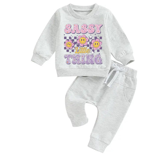 Sassy Little Thing Sweatshirt & Pants Set Hippo Boutique