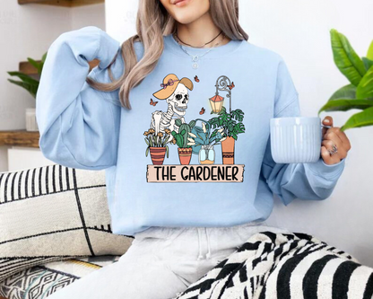 Women’s Crewneck Sweatshirts - The Gardener Skeleton Hippo Boutique