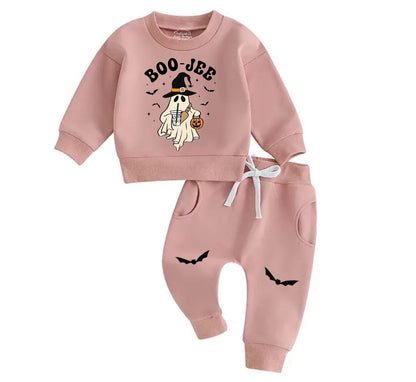 Boo jee Ghost Baby Halloween Sweatshirt Set Hippo Boutique