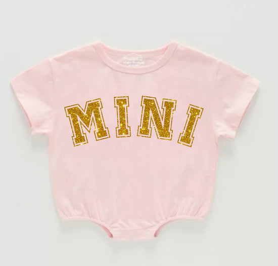 Glitter Mini Baby t-shirt Bubble Romper Hippo Boutique