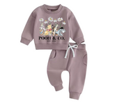 Baby and toddler pooh sweatshirt and pants outfit Hippo Boutique