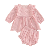 Long Sleeve Ruffled Dress & Bummies Outfit Hippo Boutique