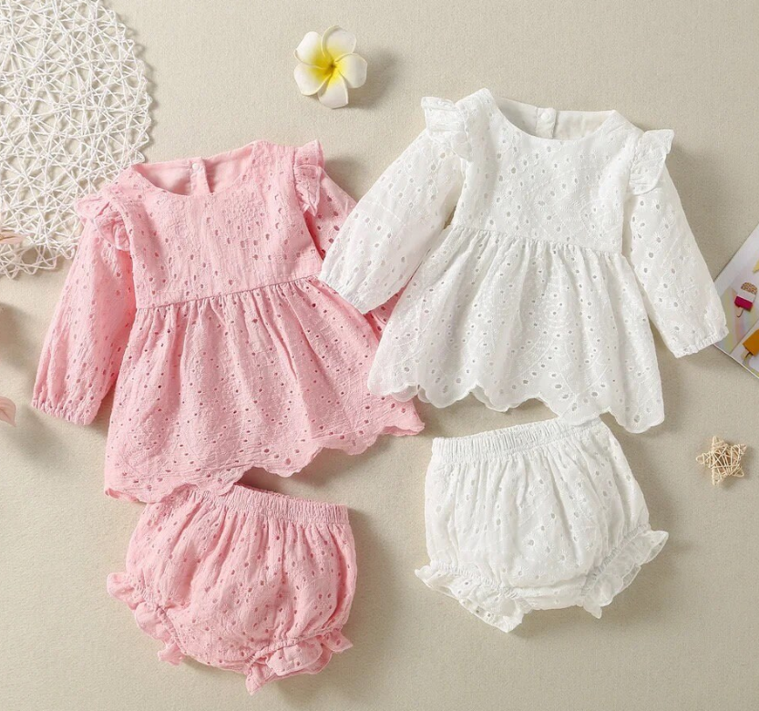 Long Sleeve Ruffled Dress & Bummies Outfit Hippo Boutique