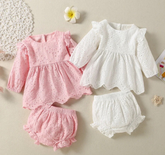 Long Sleeve Ruffled Dress & Bummies Outfit Hippo Boutique