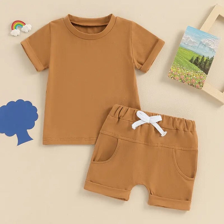 Baby and Toddler t-shirt & pocket shorts outfit Hippo Boutique