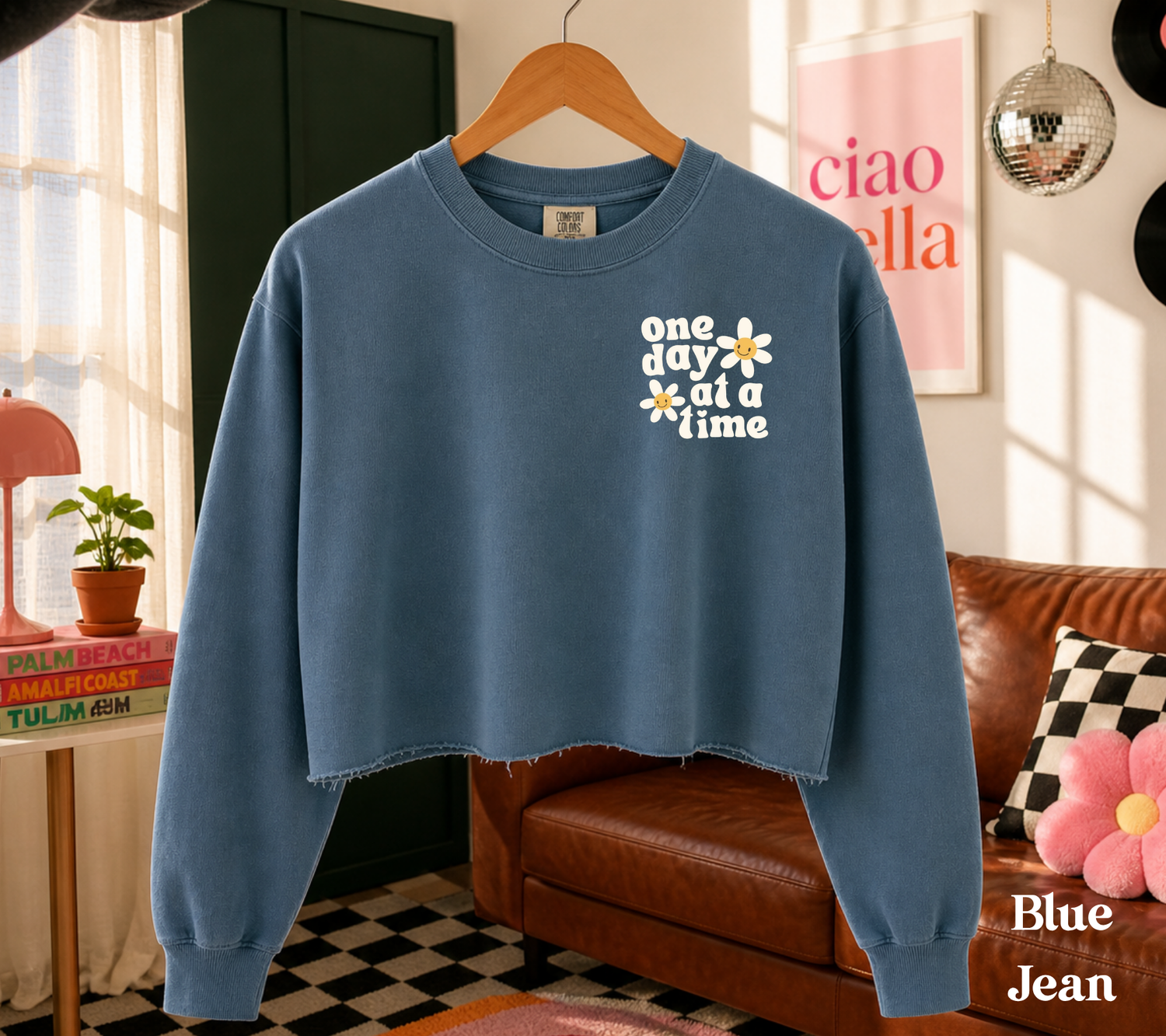 Cropped Sweatshirt - One day at a time Hippo Boutique