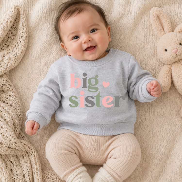 Big Sister Baby Sweatshirt Hippo Boutique
