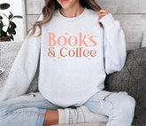 Books & Coffee Sweatshirt Hippo Boutique