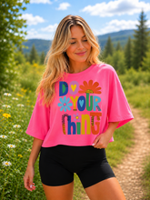 Cropped Top & T-Shirts - Hot Pink Do Your Thing Hippo Boutique