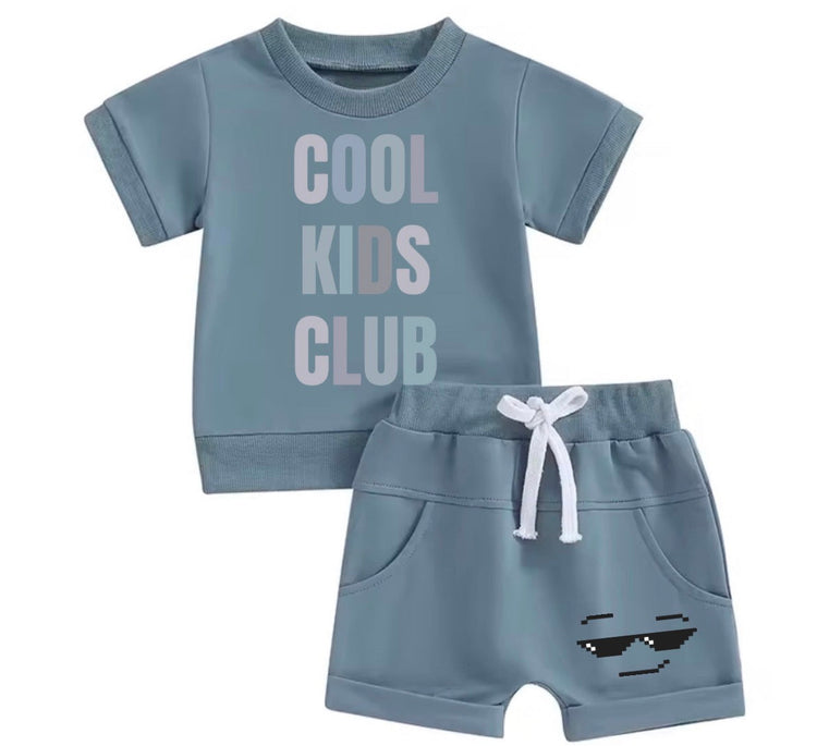 Cool Kids Club Baby and Kids cotton t-shirt & shorts outfit Hippo Boutique