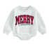 Merry Christmas fleece Baby Oversized christmas Sweatshirt Romper Hippo Boutique