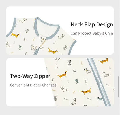Newborn Baby 100% Organic Cotton Sleep sac - 1 Tog Hippo Boutique