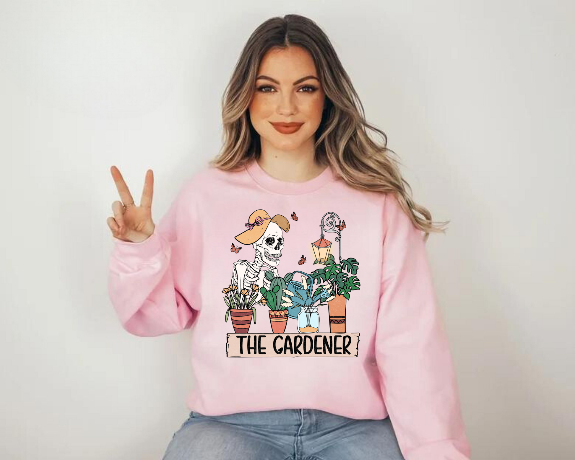 Women’s Crewneck Sweatshirts - The Gardener Skeleton Hippo Boutique