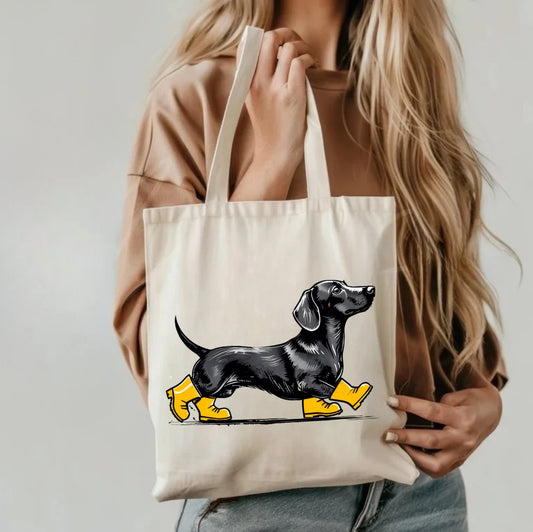 Dachshund Dog Rubber Boots Tote Shoulder Bag