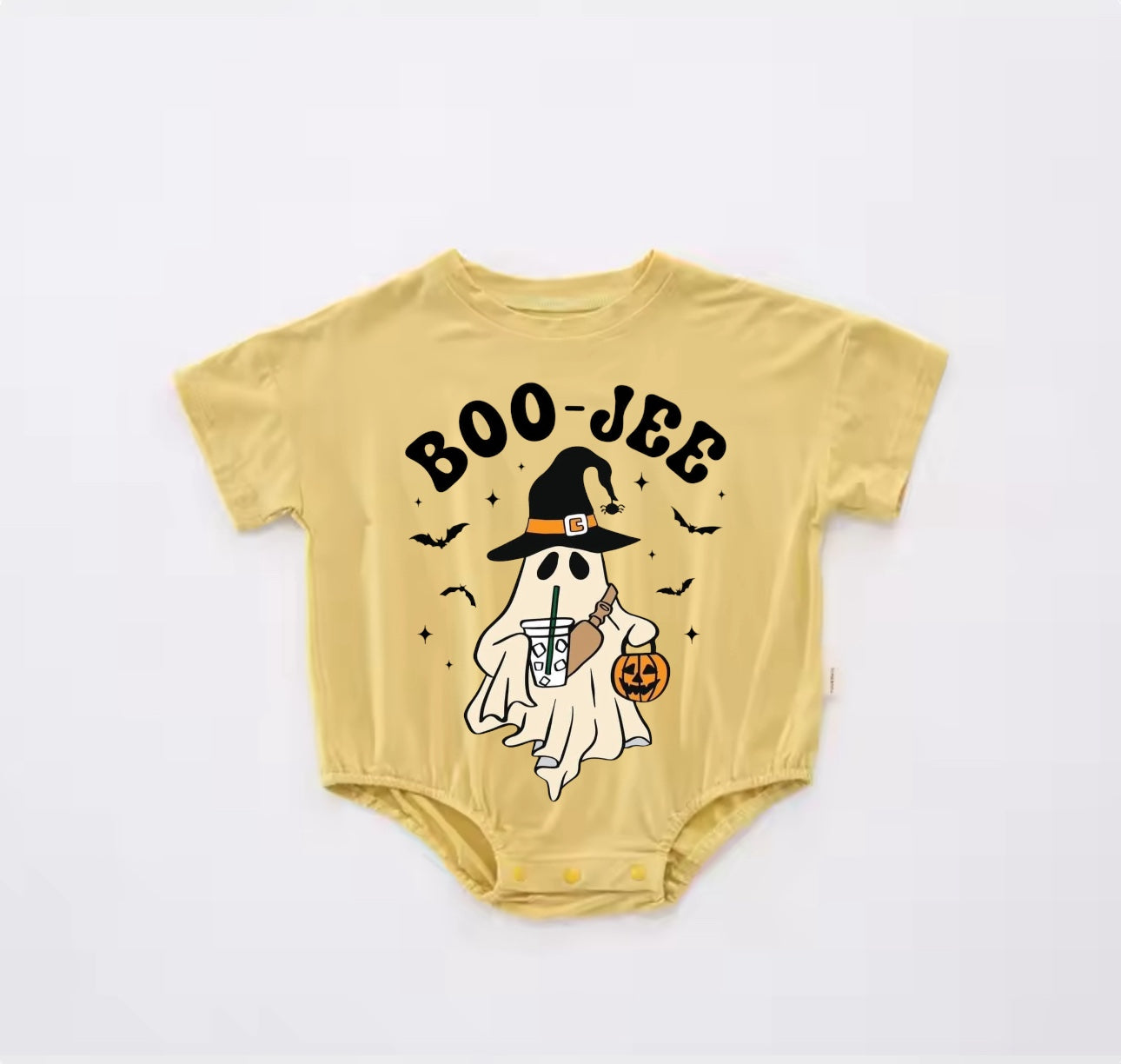 Baby Halloween t-shirt Bubble Romper - Boo Jee Ghost Hippo Boutique