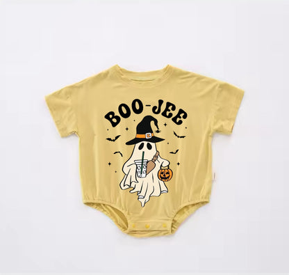 Baby Halloween t-shirt Bubble Romper - Boo Jee Ghost Hippo Boutique