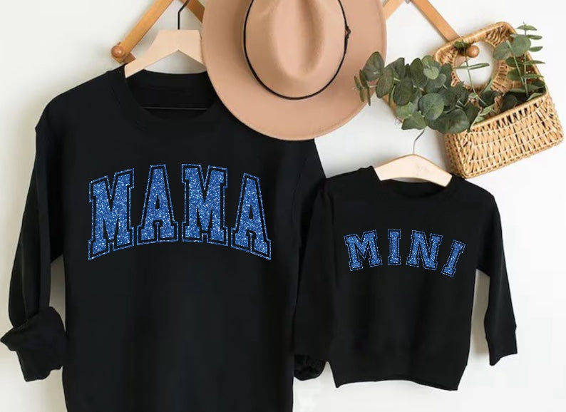 Glitter Mama & Mini Matching Sweatshirts - Black Hippo Boutique