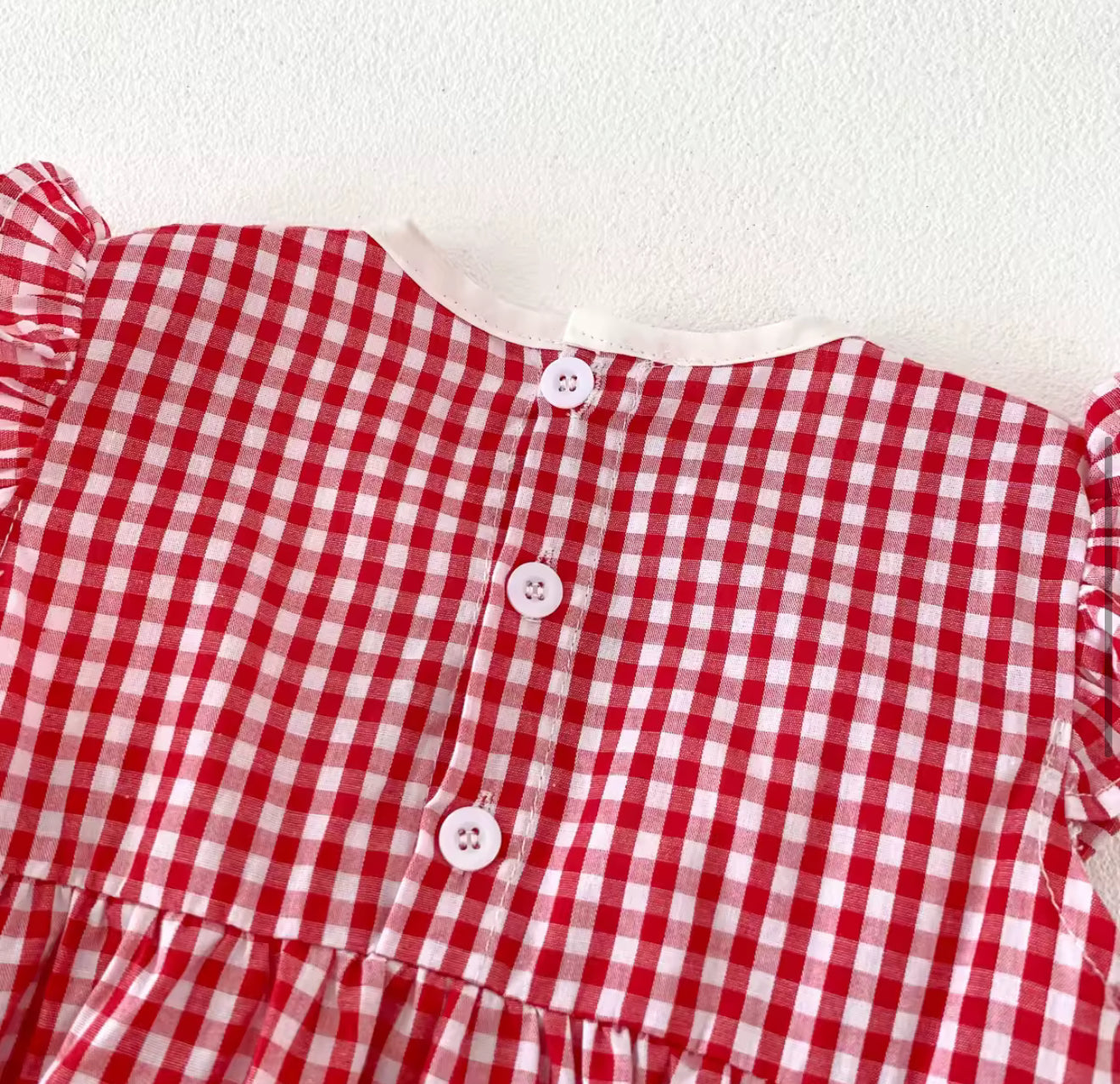 Strawberry Sleeveless Baby Dress with Bows Hippo Boutique