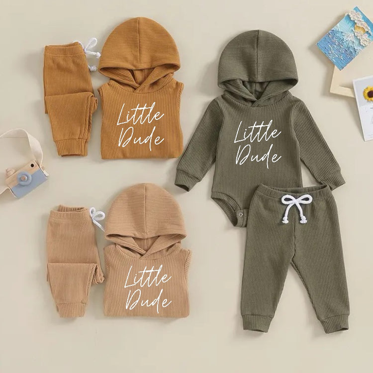 Little Dude Baby Hoodie Outfit Hippo Boutique
