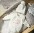 Newborn Baby Knit Bodysuit with Knitted Hat Hippo Boutique