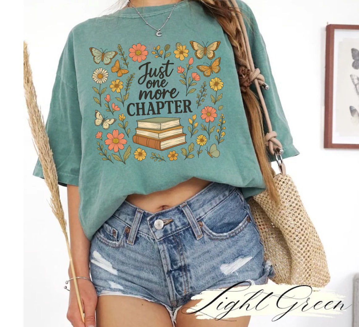 Bookish One More Chapter Floral Women’s T-Shirt Hippo Boutique