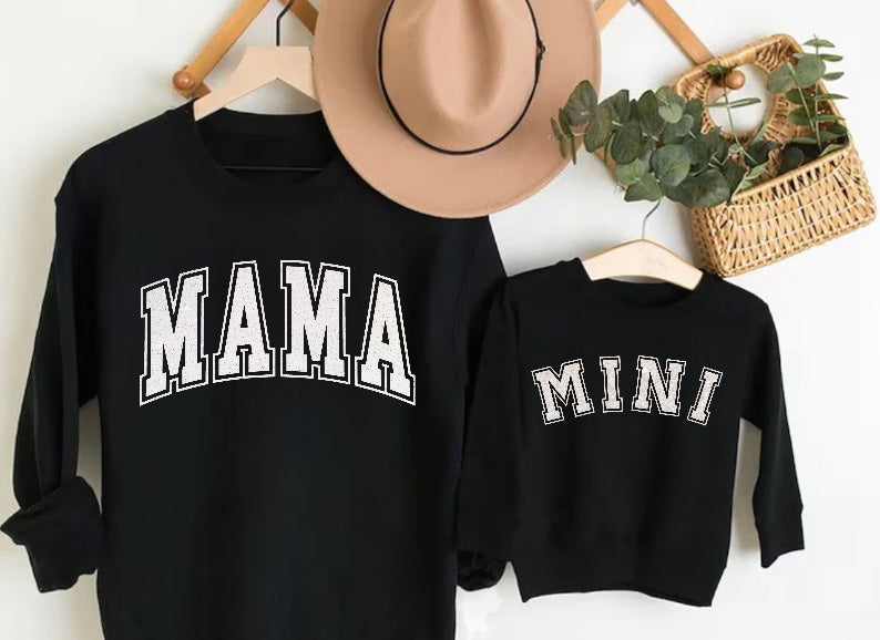 Glitter Mama & Mini Matching Sweatshirts - Black Hippo Boutique