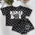 Mama’s Boy Baby & toddler checkered shorts and t-shirt outfit Hippo Boutique