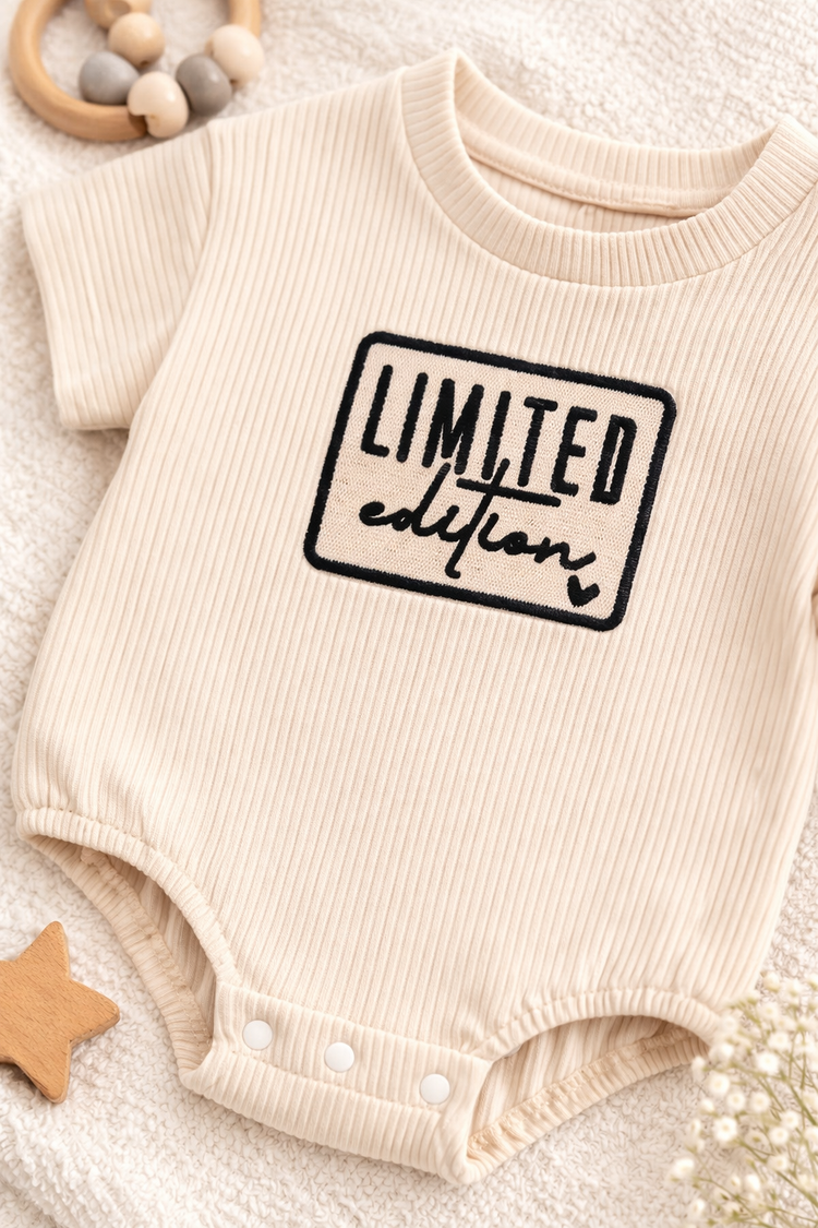 Baby romper tshirt bodysuit - Embroidered Limited Edition Hippo Boutique
