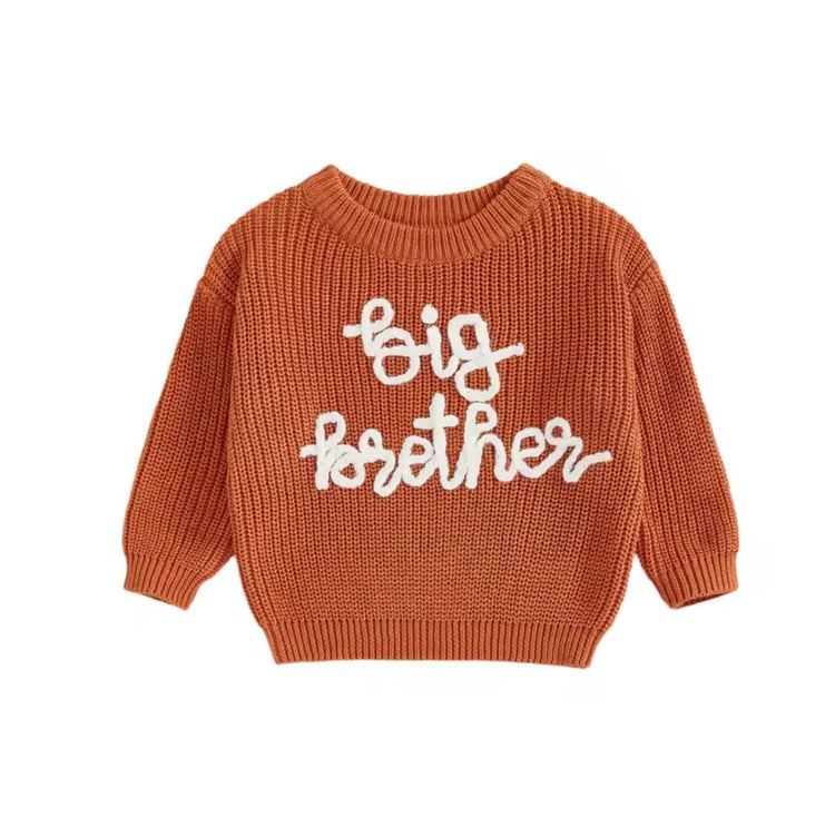 Knit Embroidered Big Brother sweater Hippo Boutique