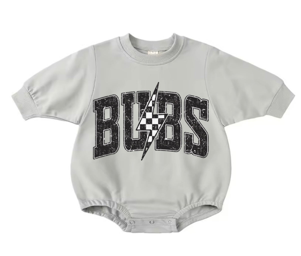 Bubble Sweatshirt Romper - Bubs Lightning Hippo Boutique