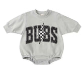 Bubble Sweatshirt Romper - Bubs Lightning Hippo Boutique