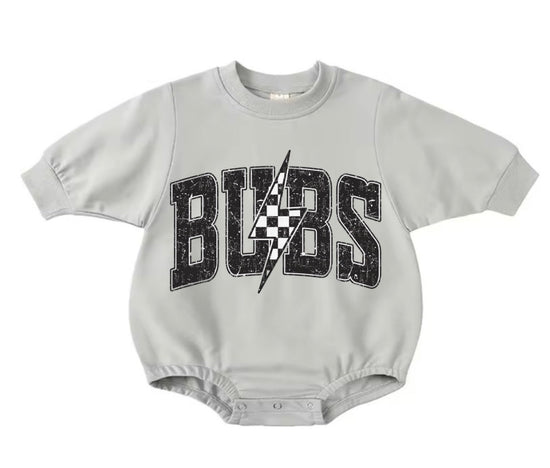 Bubble Sweatshirt Romper - Bubs Lightning Hippo Boutique