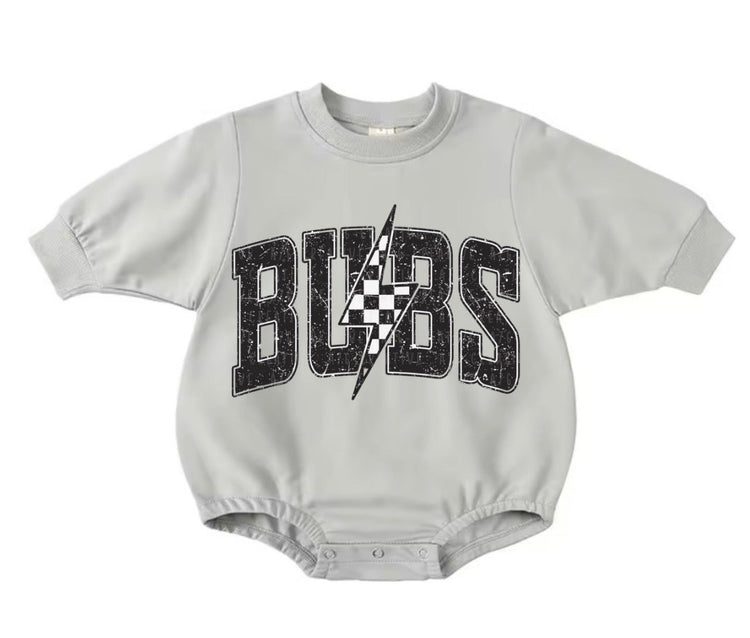 Bubble Sweatshirt Romper - Bubs Lightning Hippo Boutique