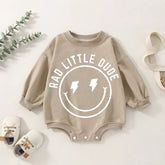 Rad Little Dude Oversized Sweatshirt Romper Hippo Boutique
