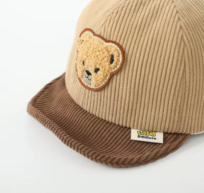 Teddy Bear Soft Edge Corduroy Baby Hats Hippo Boutique