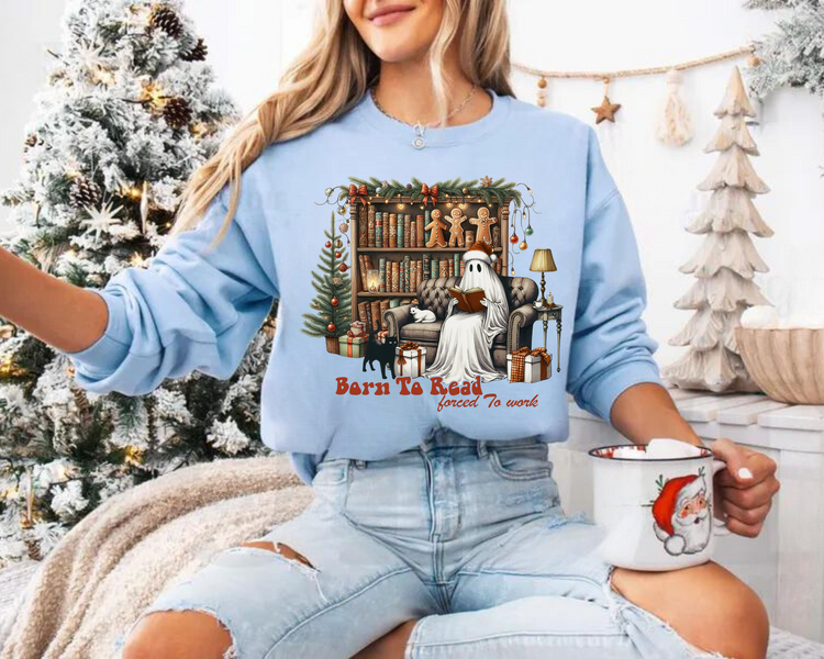 Reading Ghost Christmas Sweatshirts Hippo Boutique