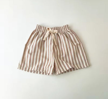 Toddler Striped Linen Cotton Shorts Hippo Boutique