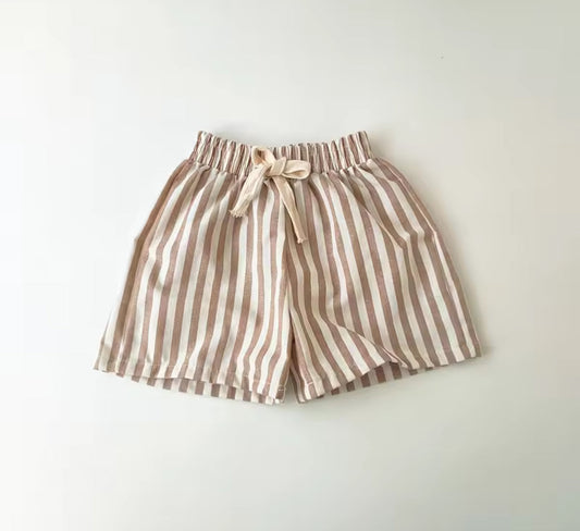 Toddler Striped Linen Cotton Shorts Hippo Boutique