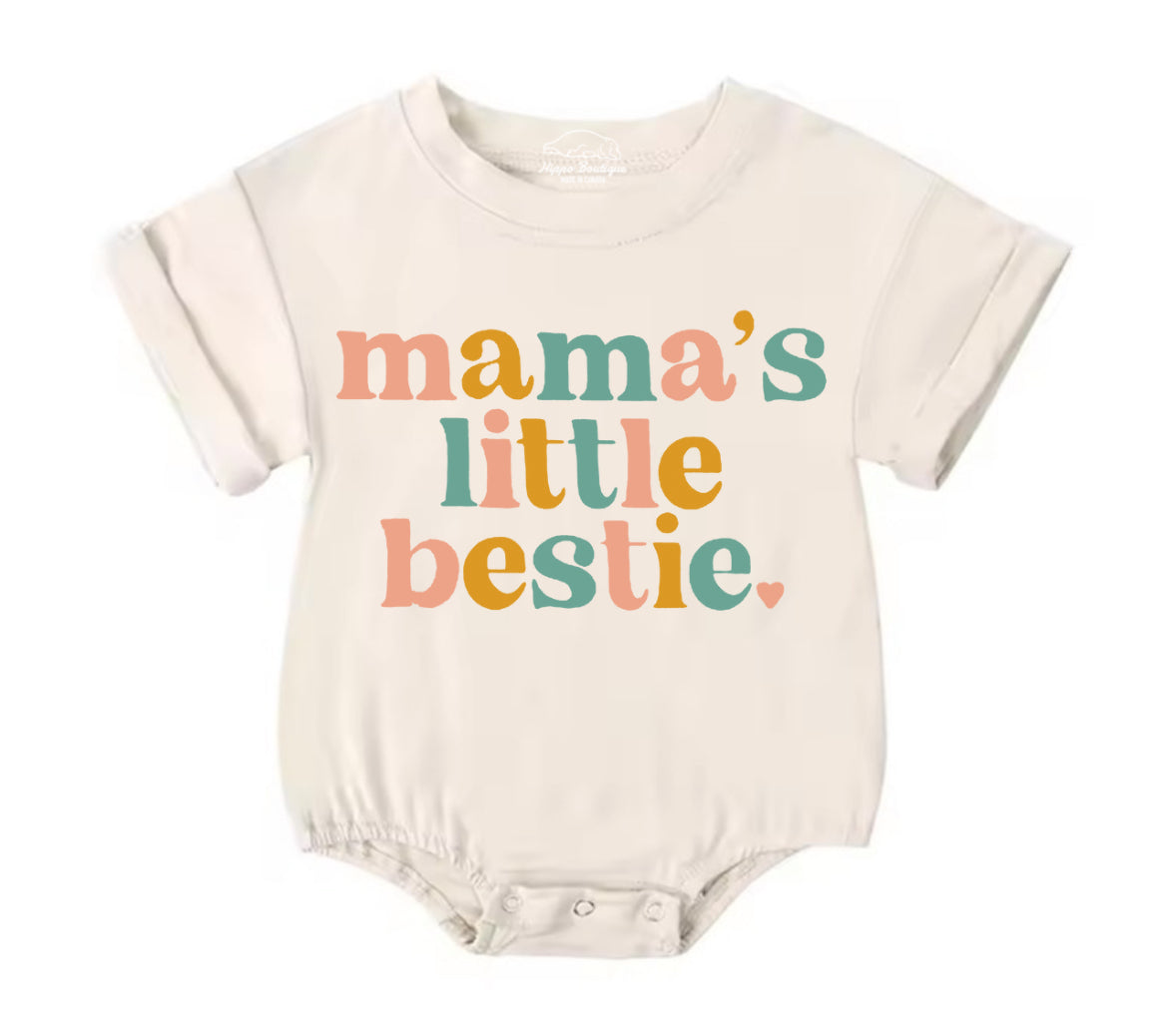 Mama’s Little Bestie Baby t-shirt bubble Romper