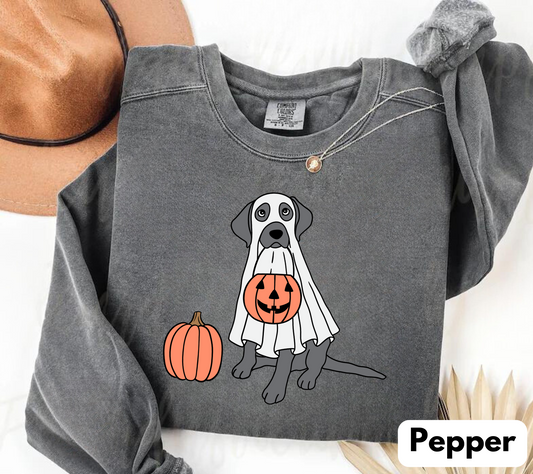 Halloween Dog Ghost Sweatshirts Hippo Boutique