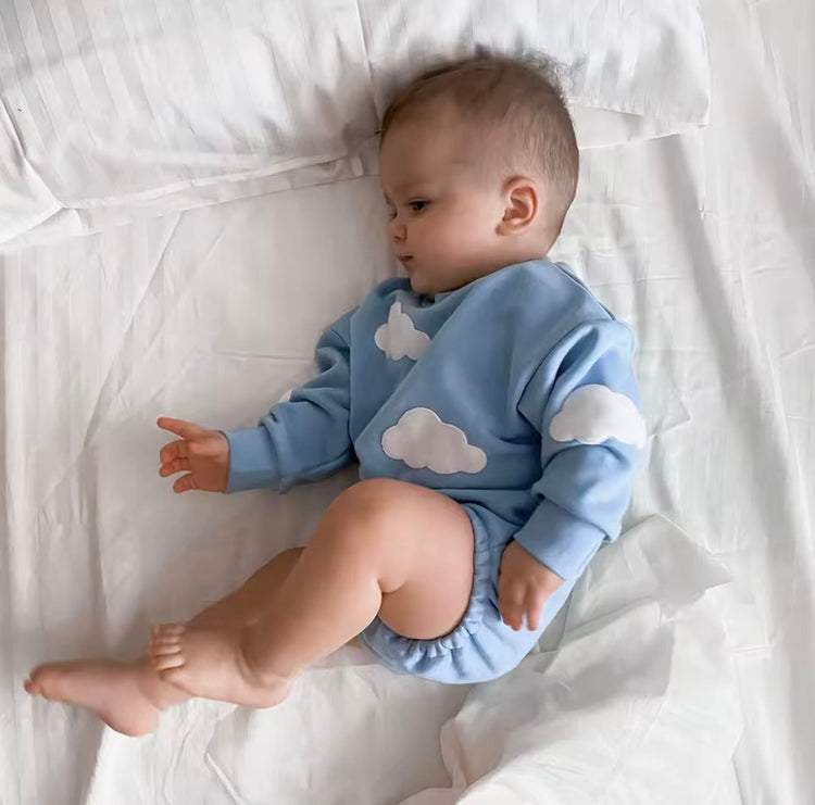 Cloud Sweatshirt Romper Hippo Boutique