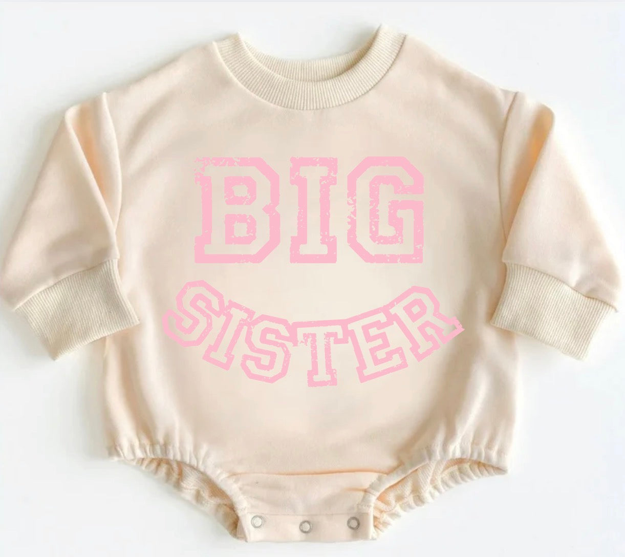 Big Sister Baby Sweatshirt Bubble Romper Hippo Boutique