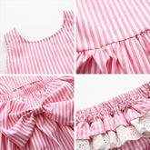 Striped Sleeveless Baby Dress with bummies Hippo Boutique