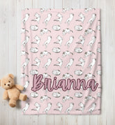 Cats Baby Name Blanket Custom Hippo Boutique