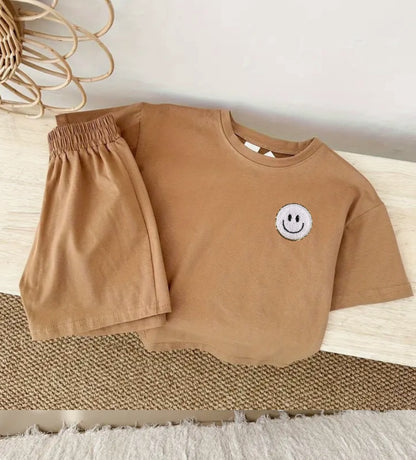 Smile Cotton T-Shirt & Shorts set Hippo Boutique