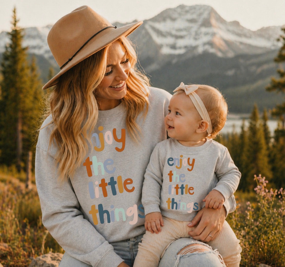 Mama & Mini Matching Sweatshirts - Enjoy the little things Hippo Boutique