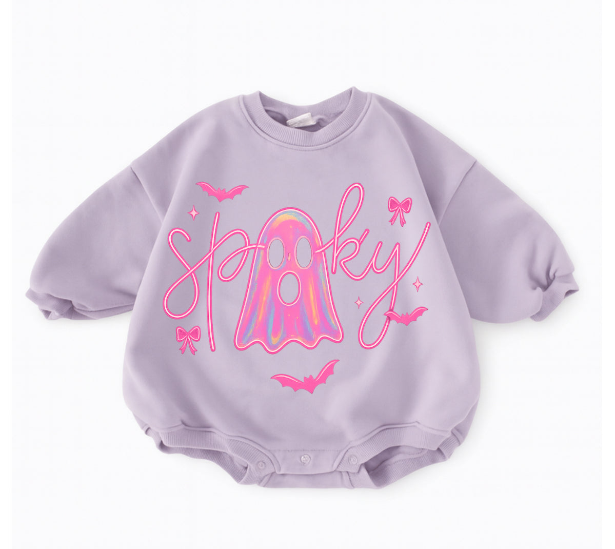 Ghost Cherry Cotton Baby Halloween Sweatshirt Romper Hippo Boutique