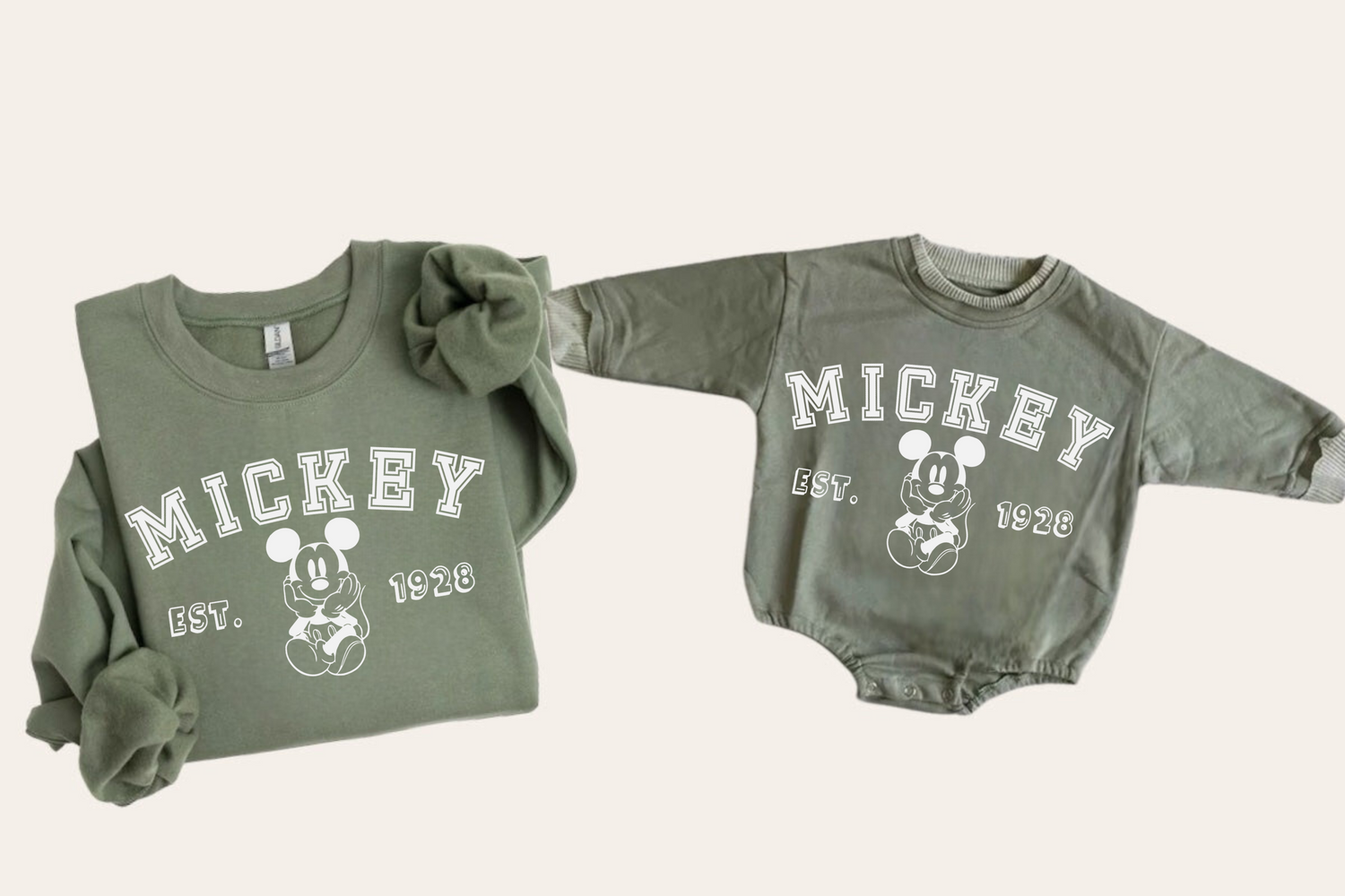 Mama & Mini matching Baby Mouse Sweatshirt Romper bodysuit & Crewneck Hippo Boutique