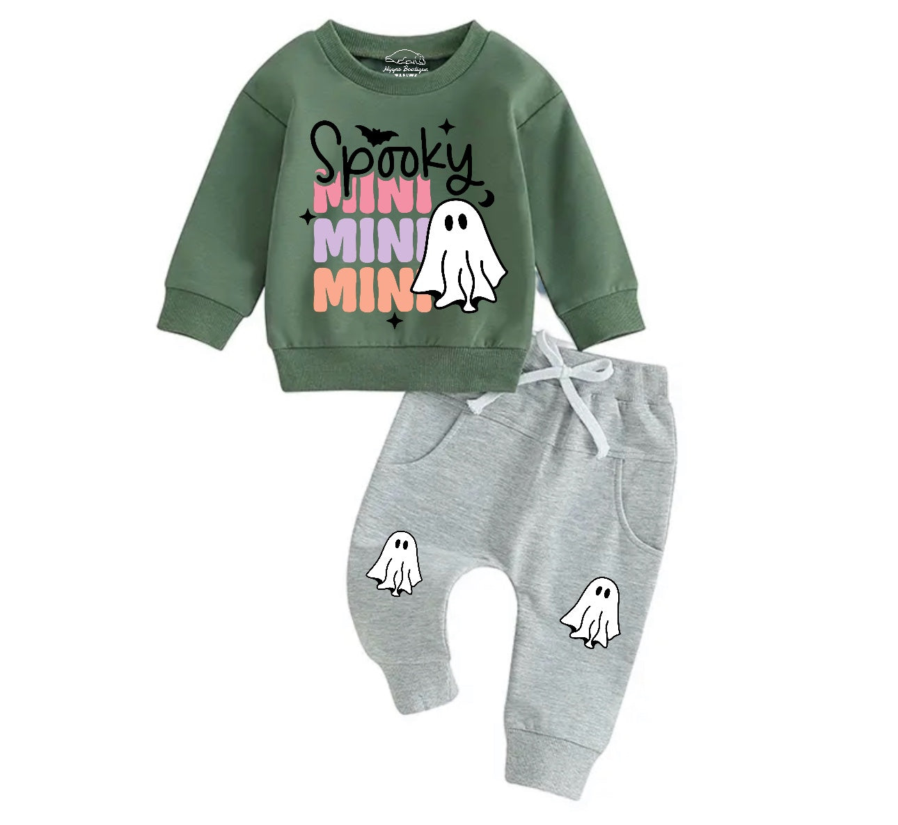 Spooky Mini Baby Halloween Sweatshirt Set Hippo Boutique